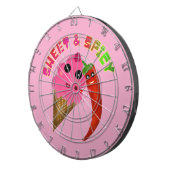 Custom gift Cute Ice Cream and Chili Pepper  ダーツボード (正面右)