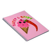 Custom gift Cute Ice Cream and Chili Pepper  ノートブック (右側)