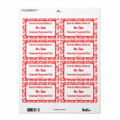 Custom Gift Red White Holiday Peppermint Pattern ラベル (フルシート)