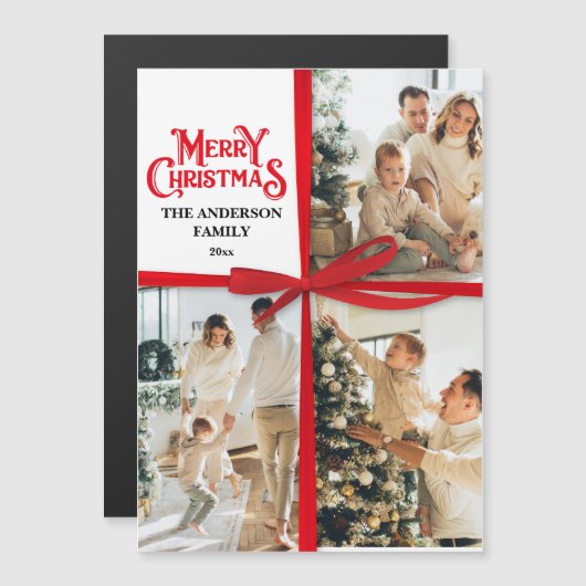 Custom Gift Wrapped Family Photo collage Christmas (正面/裏面)