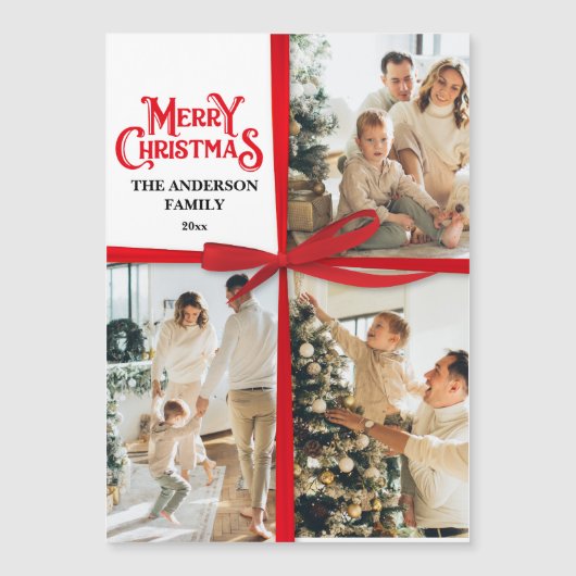 Custom Gift Wrapped Family Photo collage Christmas (正面)