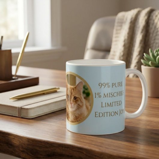 Custom Ginger Cat Photo and Name Coffee Mug コーヒーマグカップ