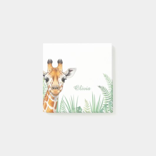 Custom Giraffe Sticky Notes, Personalized Safari ポストイット (正面)