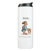 Custom Girl & Dog Thermal Tumbler タンブラー (回転左)
