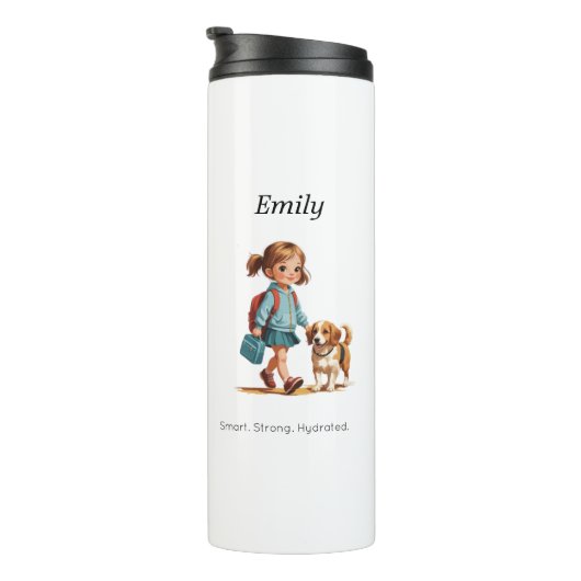 Custom Girl & Dog Thermal Tumbler タンブラー (回転右)