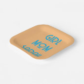 custom GIRL MOM BABY SHOWER peach Paper Plate ペーパープレート (傾斜あり)