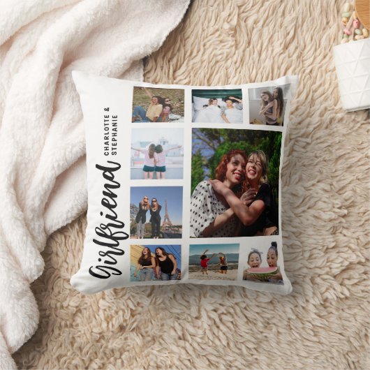 Custom Girlfriend Photo Collage クッション (ブランケット)
