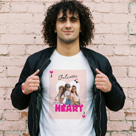 Custom Girlfriend Photos With Name Valentine Heart トライブレンドＴシャツ