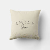 Custom Girls Name Sign Wildflower Nursery Decor クッション (裏面)