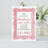 Custom Girls Night Galentine Pink Party Invitation 出欠カード (スタンド正面)
