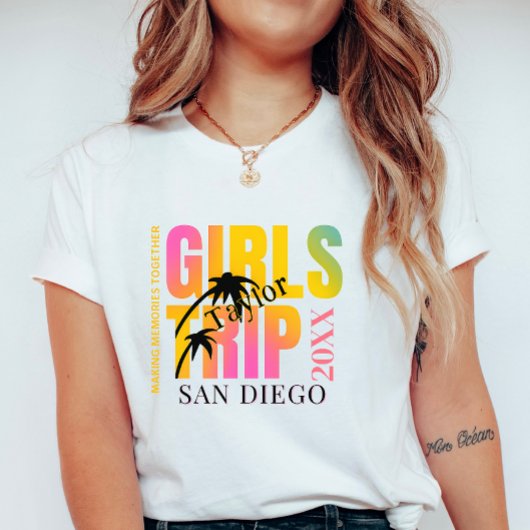 Custom Girls Trip with Name, City and Year; Summer Tシャツ