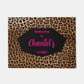 Custom Glamoratti Leopard Print Welcome rug ドアマット (正面)