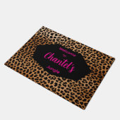 Custom Glamoratti Leopard Print Welcome rug ドアマット (アングル)