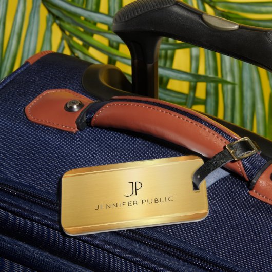 Custom Glamorous Gold Look Elegant Template Luxury ラゲッジタグ (正面インサイチュ3)