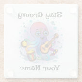 Custom Glass Coaster | Retro Octopus | Name & Text ガラスコースター (裏面)