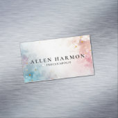 Custom Glitter Blue Opal Stone Background マグネット名刺 (インサイチュ)