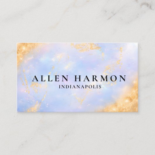 Custom Glitter Blue Opal Stone Background  名刺 (正面)