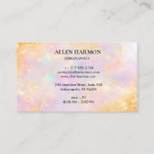 Custom Glitter Blue Opal Stone Background 名刺 (裏面)