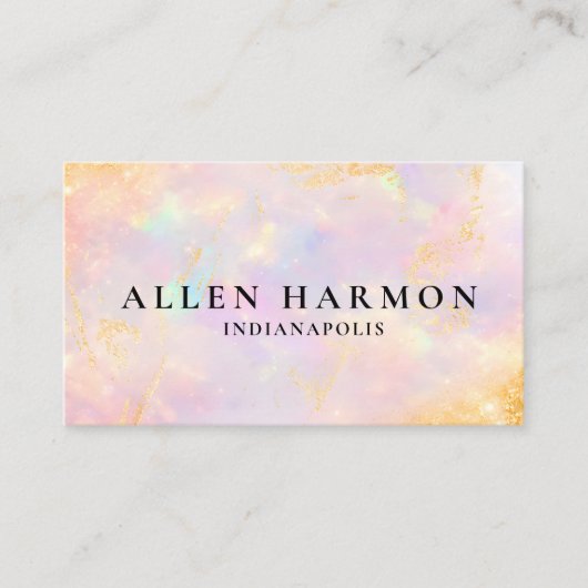 Custom Glitter Blue Opal Stone Background 名刺 (正面)