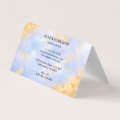 Custom Glitter Blue Opal Stone Background 名刺 (裏面)