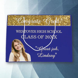 Custom Glitz! Personalized Graduation  ラージペーパーバッグ