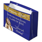 Custom Glitz! Personalized Graduation  ラージペーパーバッグ (正面アングル)
