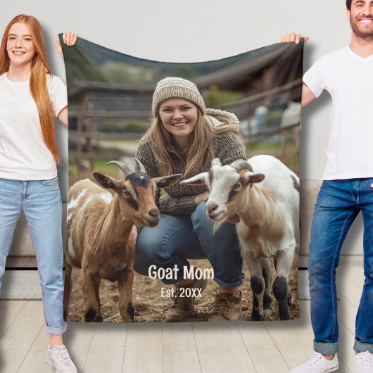 Custom Goat Mom Fleece Blanket Christmas Gift Idea フリースブランケット
