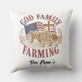 Custom “God Family Farming” Farmhouse Pillow クッション (裏面)