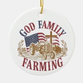 Custom “God Family Farming” Ornament セラミックオーナメント