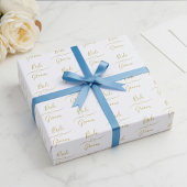 Custom Gold and White Bride and Groom Wedding ラッピングペーパー