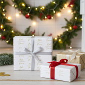 Custom Gold and White Bride and Groom Wedding ラッピングペーパー