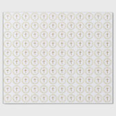 Custom Gold and White Religious Cross and Crown ラッピングペーパー (フラット)