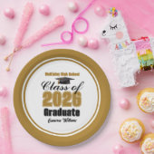 Custom Gold Black Class of 2026 Graduation Party ペーパープレート (パーティー)