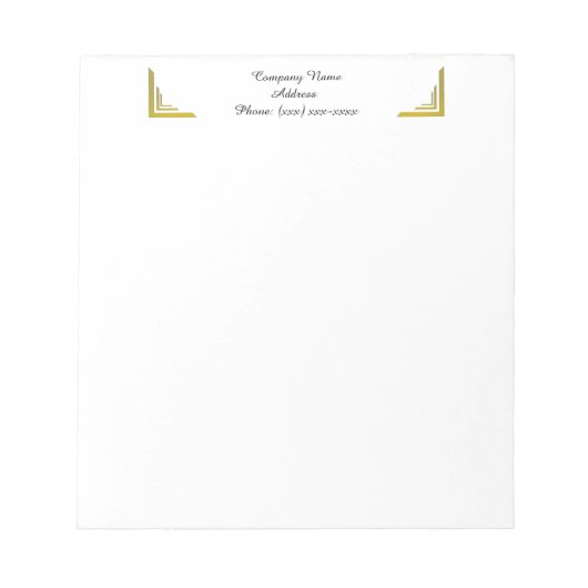 Custom Gold Corner Business Notepad ノートパッド (正面)