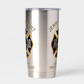 Custom Gold Fire Department Firefighter Badge 保温保冷タンブラー (左面)
