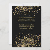 Custom Gold Glitter Graduation Photo 案内状 (裏面)