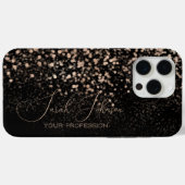 Custom Gold Glitter Midnight Black Case-Mate iPhoneケース (裏面 (横))