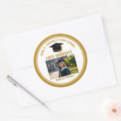 Custom Gold Graduate Photo 2026 Graduation Party ラウンドシール (封筒)