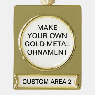 Custom Gold Metal Christmas Tree Ornament ゴールドプレートバナーオーナメント