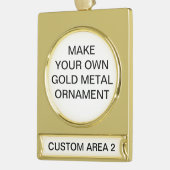 Custom Gold Metal Christmas Tree Ornament ゴールドプレートバナーオーナメント (左)