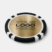 Custom Gold Metal Style Business Logo 100 Numbered ポーカーチップ (シングル)