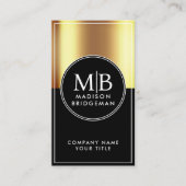 Custom Gold Metallic Black Professional 名刺 (正面)