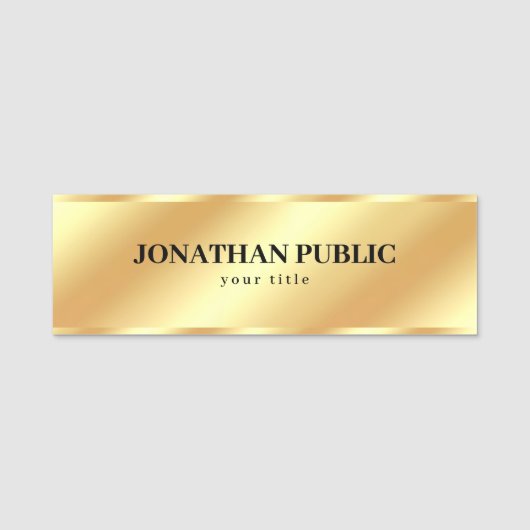 Custom Gold Modern Elegant Template Professional 名札 (正面)