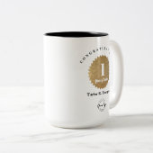 Custom Gold seal 1-Year Employee Service Award ツートーンマグカップ (正面右)