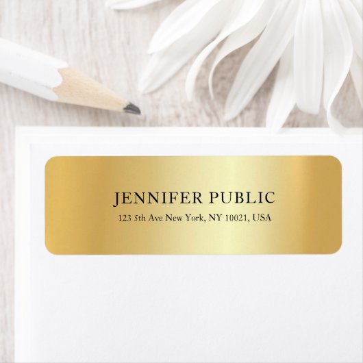Custom Gold Template Luxurious Return Address ラベル (インサイチュ)