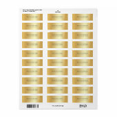 Custom Gold Template Luxurious Return Address ラベル (フルシート)