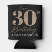 Custom Gold Text 30th Birthday Celebration 缶クーラー (裏面)