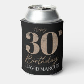 Custom Gold Text 30th Birthday Celebration 缶クーラー (缶裏面)
