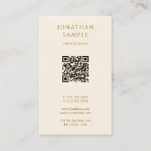 Custom Gold Text QR Code Template Modern Vertical 名刺 (裏面)