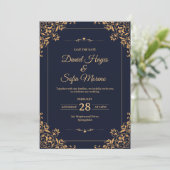 Custom Gold Wedding Invitation |  招待状 (スタンド正面)